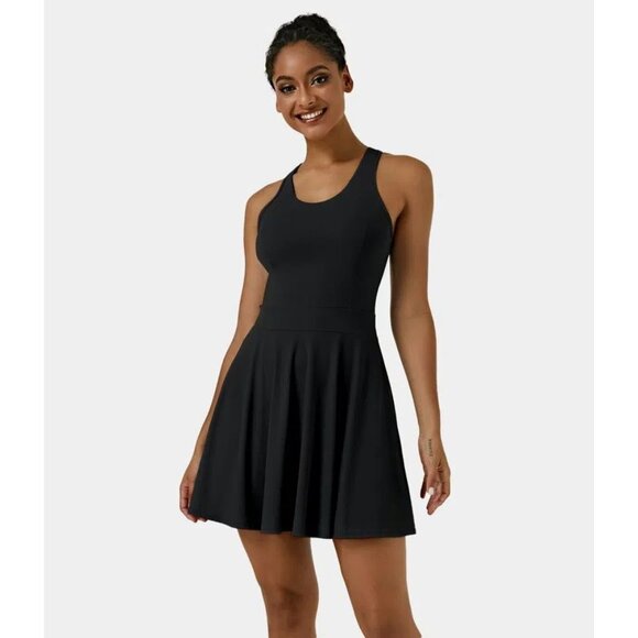 Halara Everyday Backless Activity Dress-New Classic-No Liner Shorts Black S - Picture 1 of 7